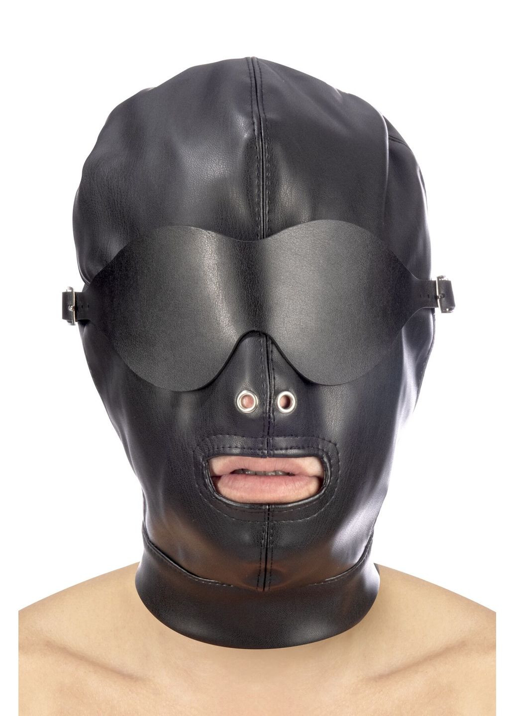Капюшон для БДСМ со съемной маской BDSM hood in leatherette with removable mask Fetish Tentation (291439962)