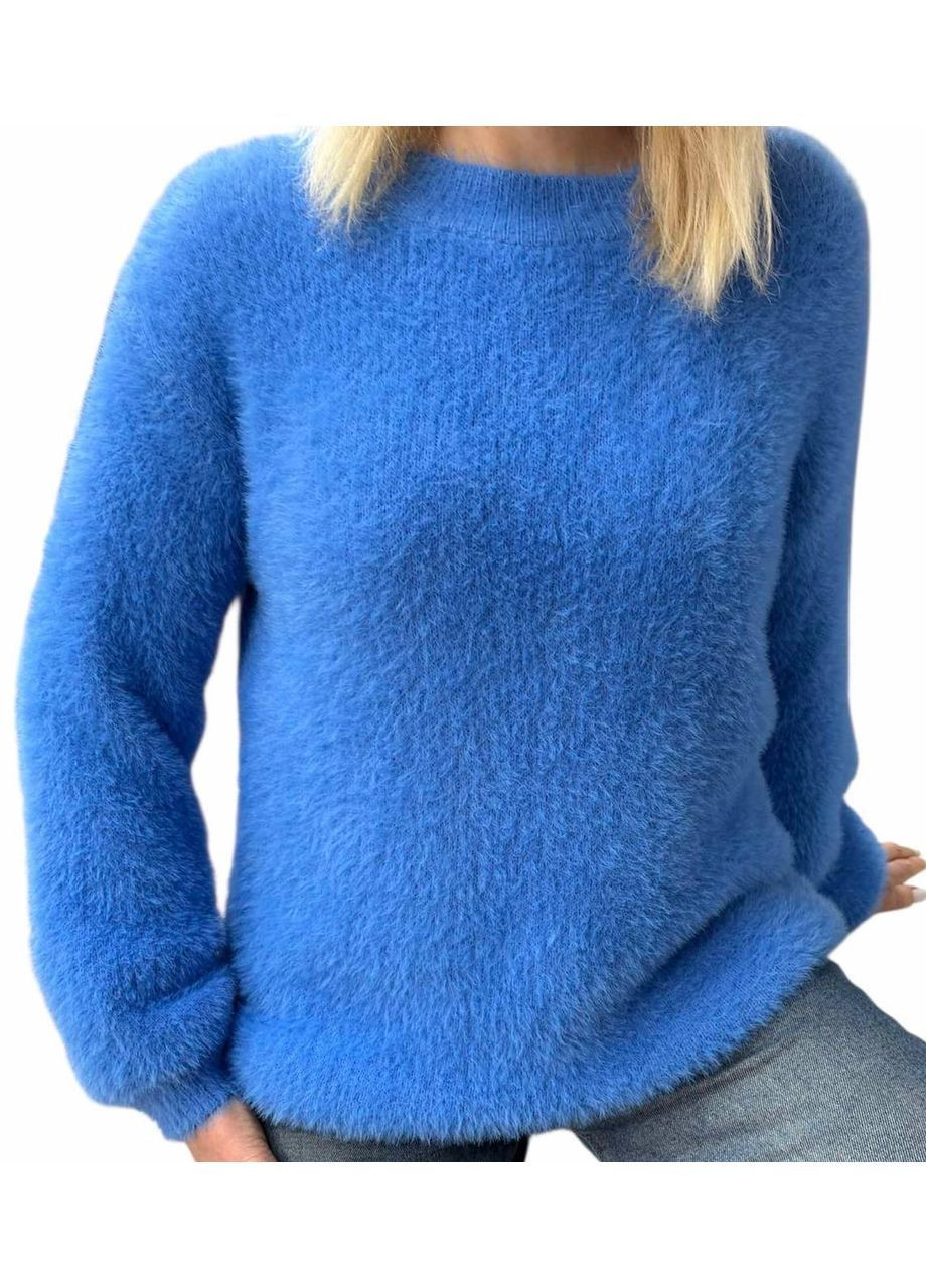 Синий демисезонный женский свитер джемпер No Brand