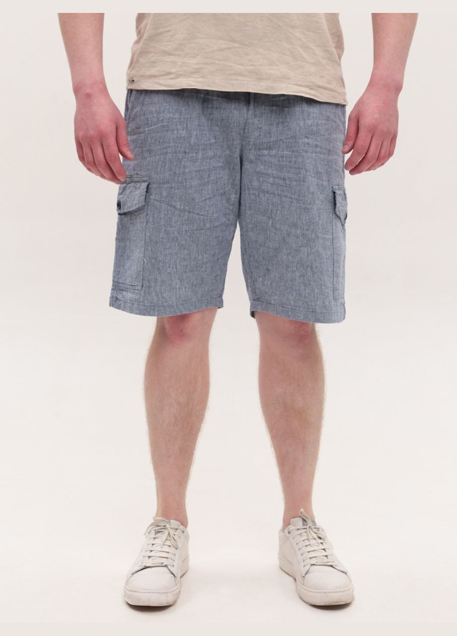 Шорты мужские светло-синие льняные с карманами Jean Piere Пряма (327371171)
