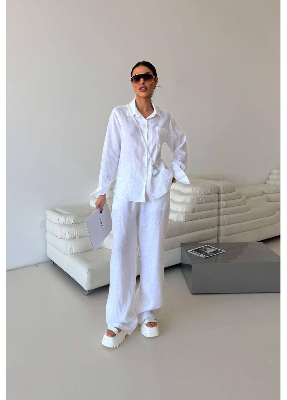 Стильний жіночий костюм з натурального льону Україна (351386309)