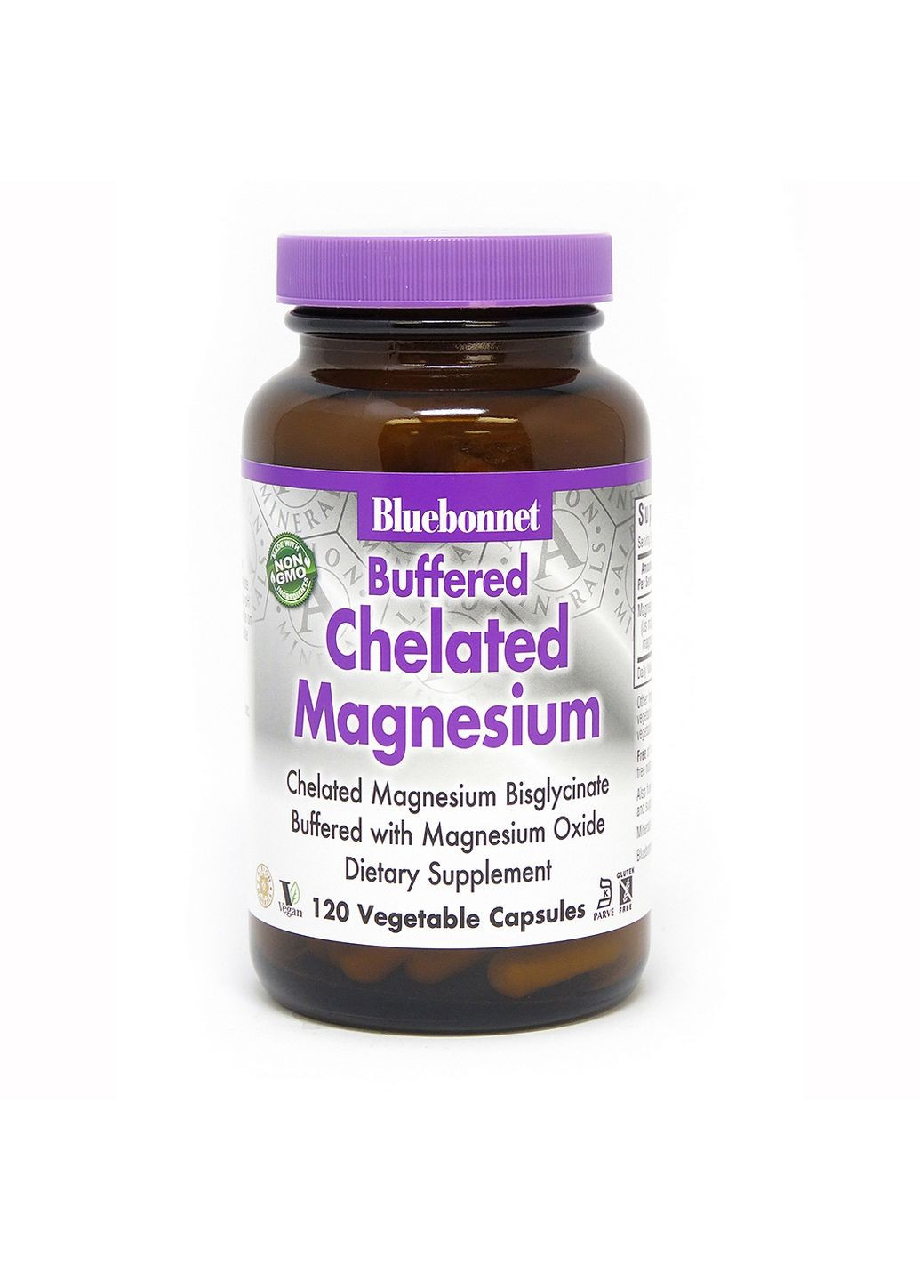 Витамины и минералы Bluebonnet Albion Buffered Chelated Magnesium, 120 вегакапсул Bluebonnet Nutrition (293482367)
