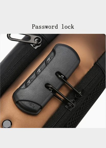 Водонепроникна чоловіча оксфордська сумка рюкзак через плече з текстурою та комбінаційним замком і USB FSN Сірий із золотим XJXN (317462582)