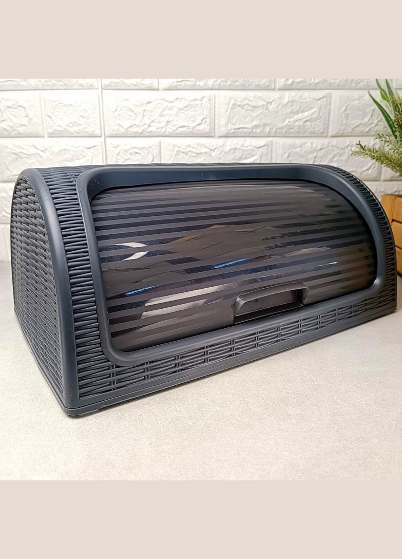 Висока ротангова хлібниця кольору антрацит, 05331-12 Dunya (318435511)