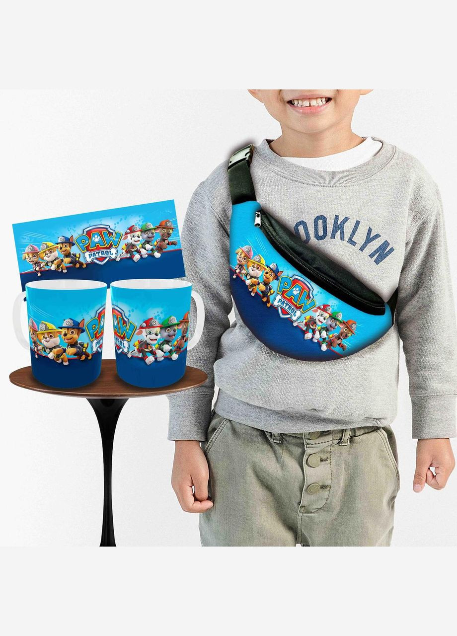 Набір: дитяча сумка-бананка+кружка Щенячий патруль 32х15см, бананка для хлопчика через плече на подарунок (0384) No Brand (319760313)
