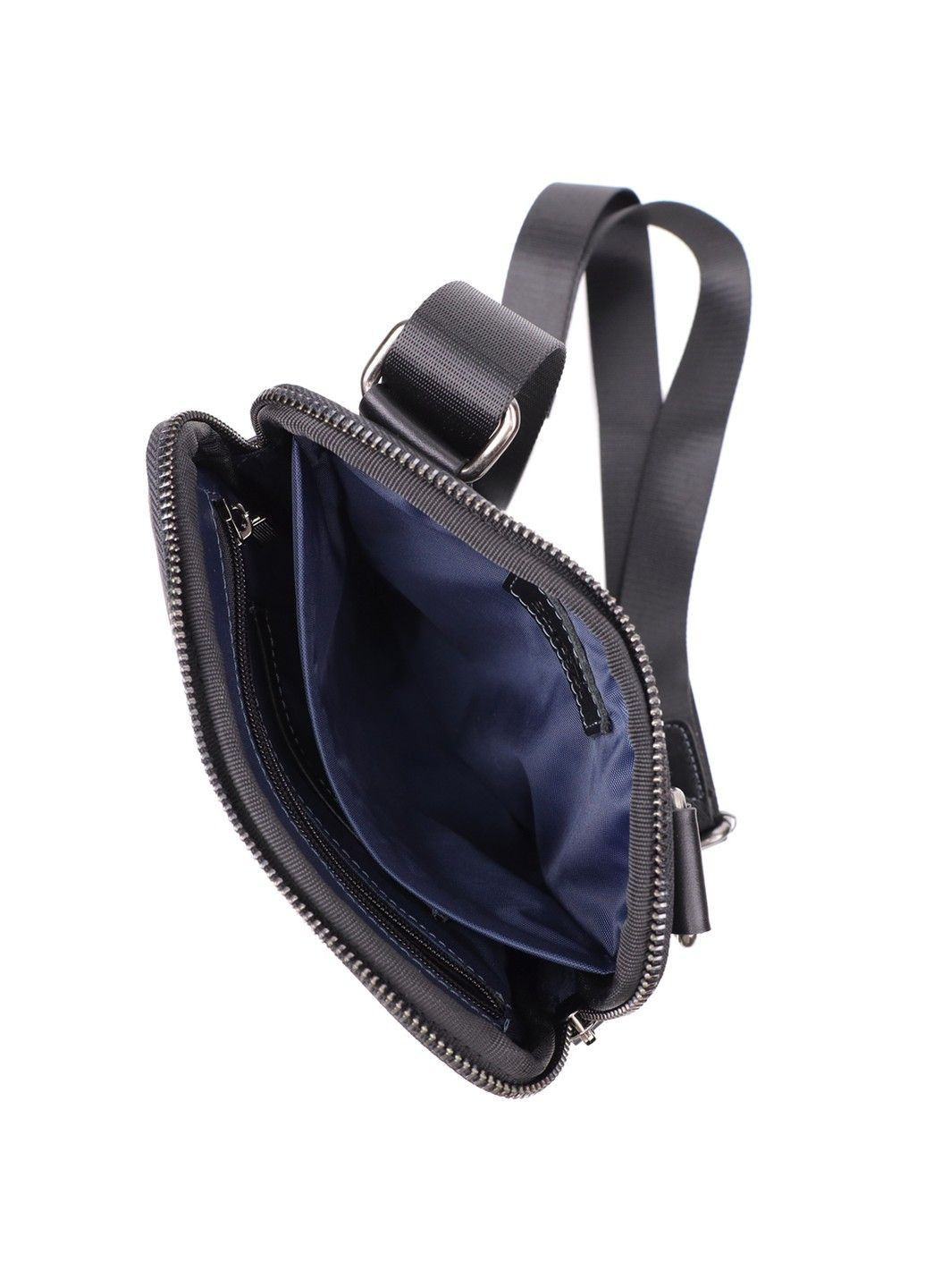 Стильная и практичная мужская сумка на плечо из натуральной гладкой кожи 23153 Черный Shvigel (362971697)