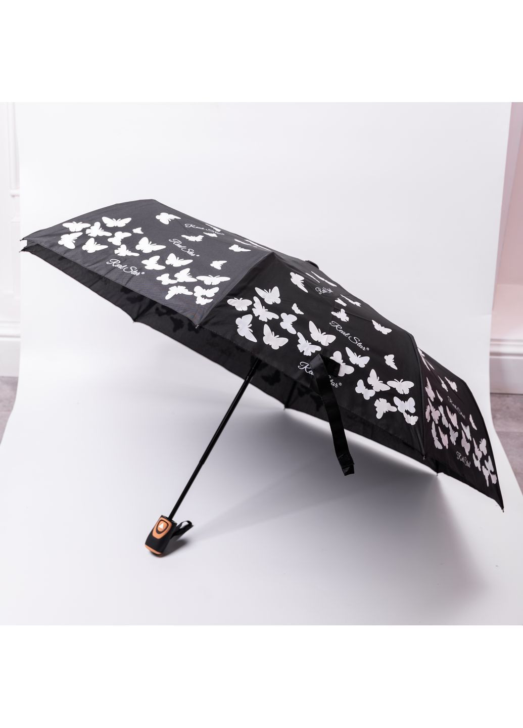 Чёрный зонт полуавтомат складной 97 см, черный yiwu hp-23-2b (364685020)