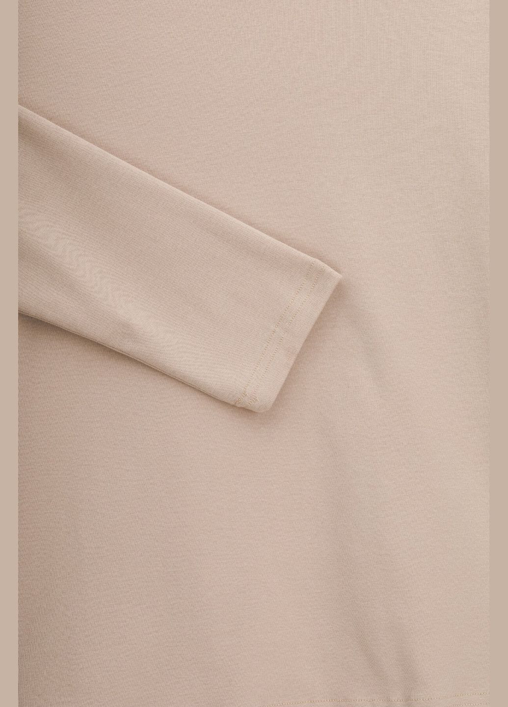 Бежевый демисезонный повседневный лонгслив No Brand однотонный