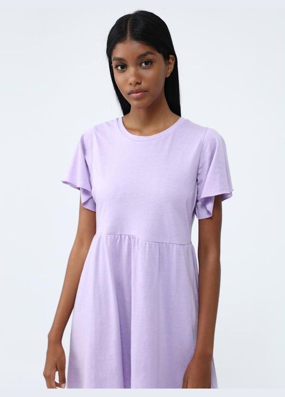 Сиреневое вечернее, джинсовое, кэжуал, повседневный стильное платье Lefties однотонное