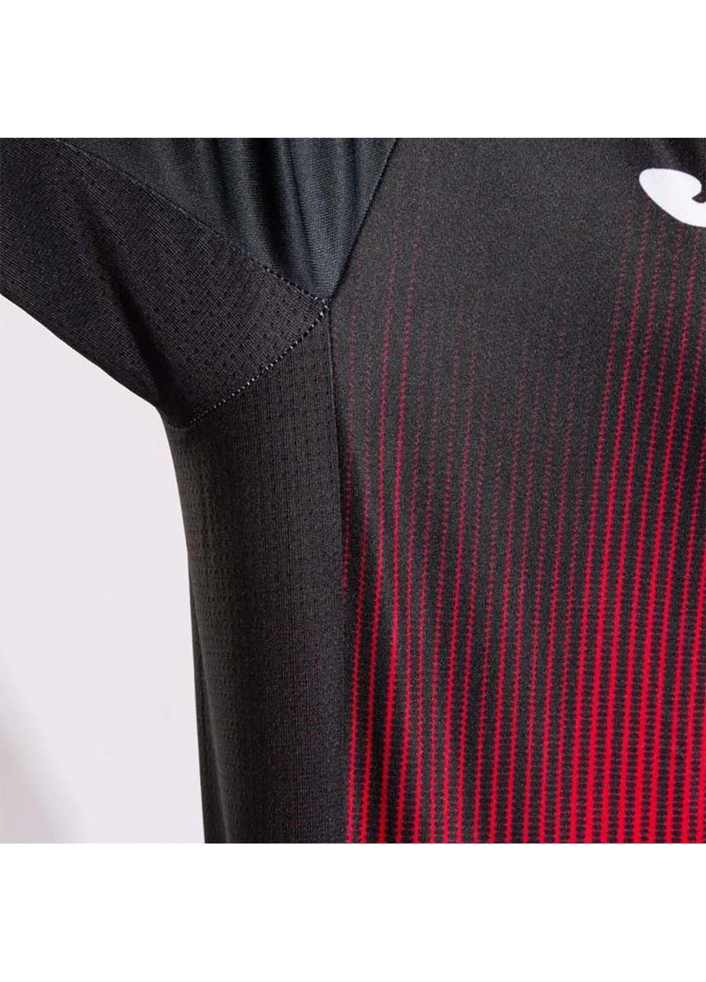 Комбінована футболка tiger iv чорний червоний Joma