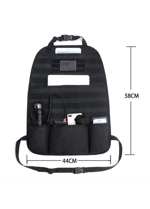 Тактичний органайзер MOLLE 10467 чорний для спинки автомобільного сидіння No Brand (326487632)