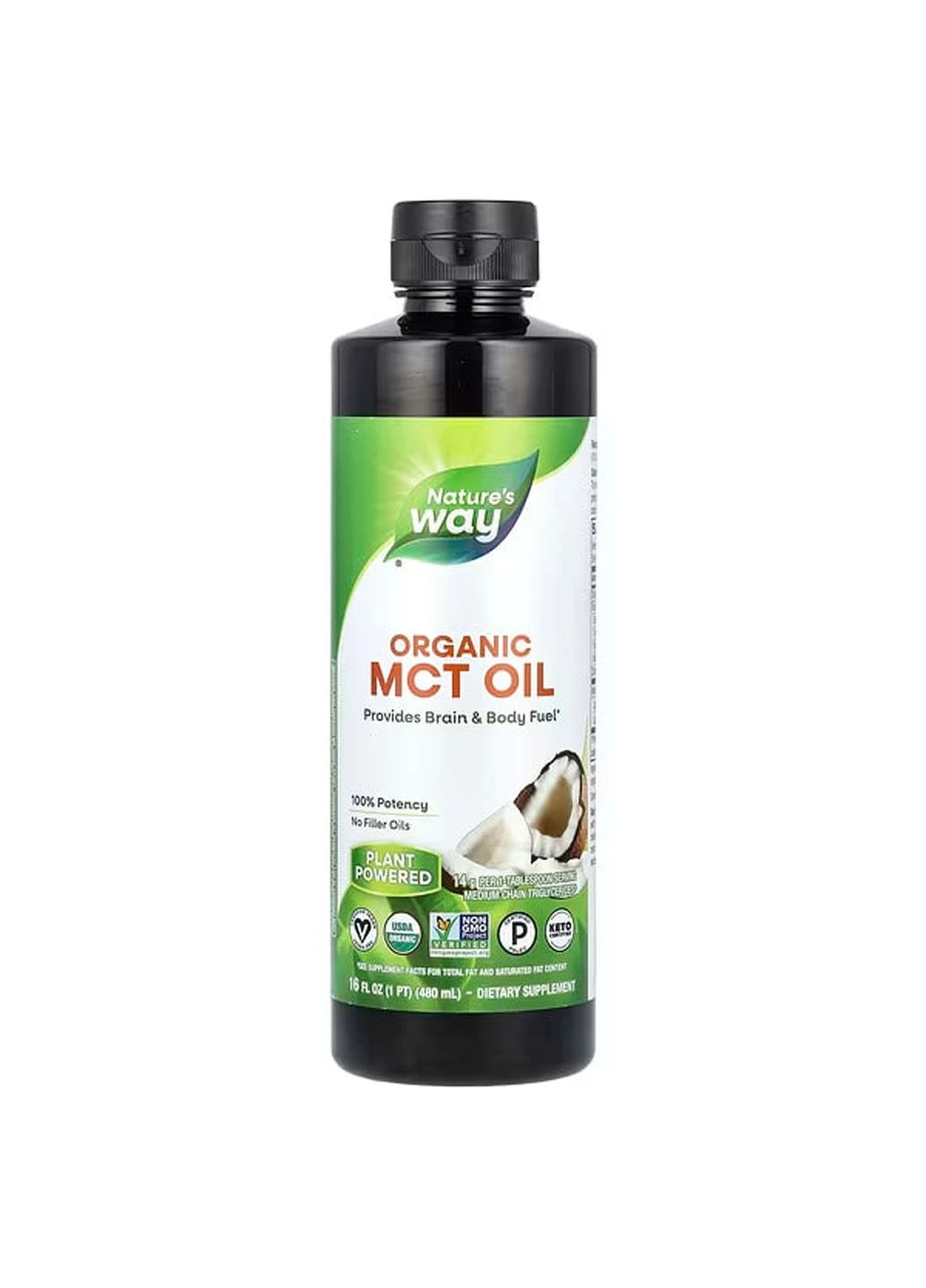 Кокосова олія, MCT Oil Coconut,, 480 мл Nature's Way (367988677)