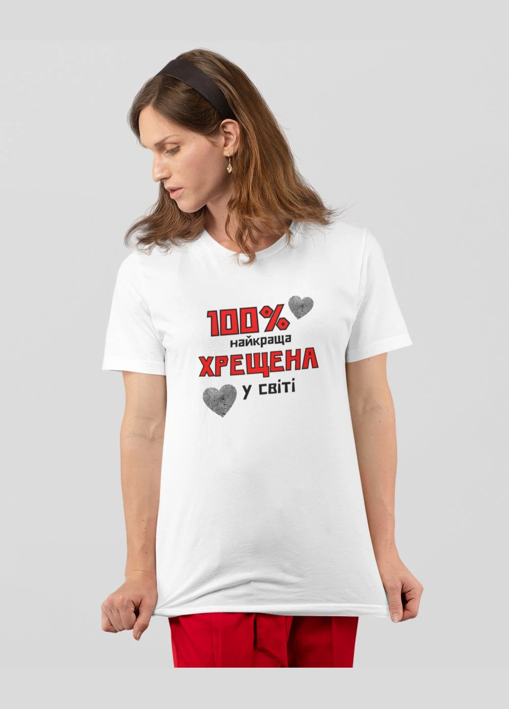 Футболка женская с принтом "100% лучшая Крестная" белая - - (386964982)