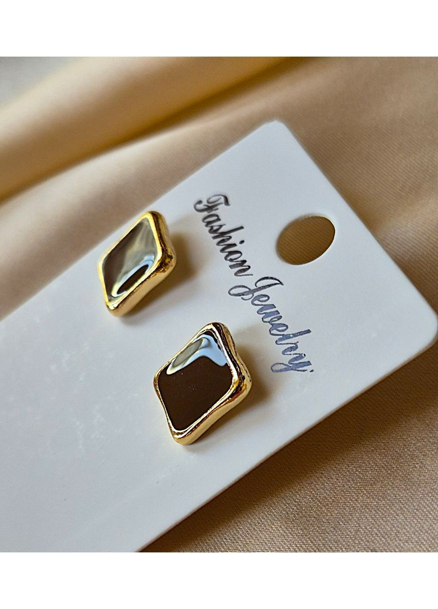 Сережки бижутерия на каждый день Коричневые No Brand (382747087)