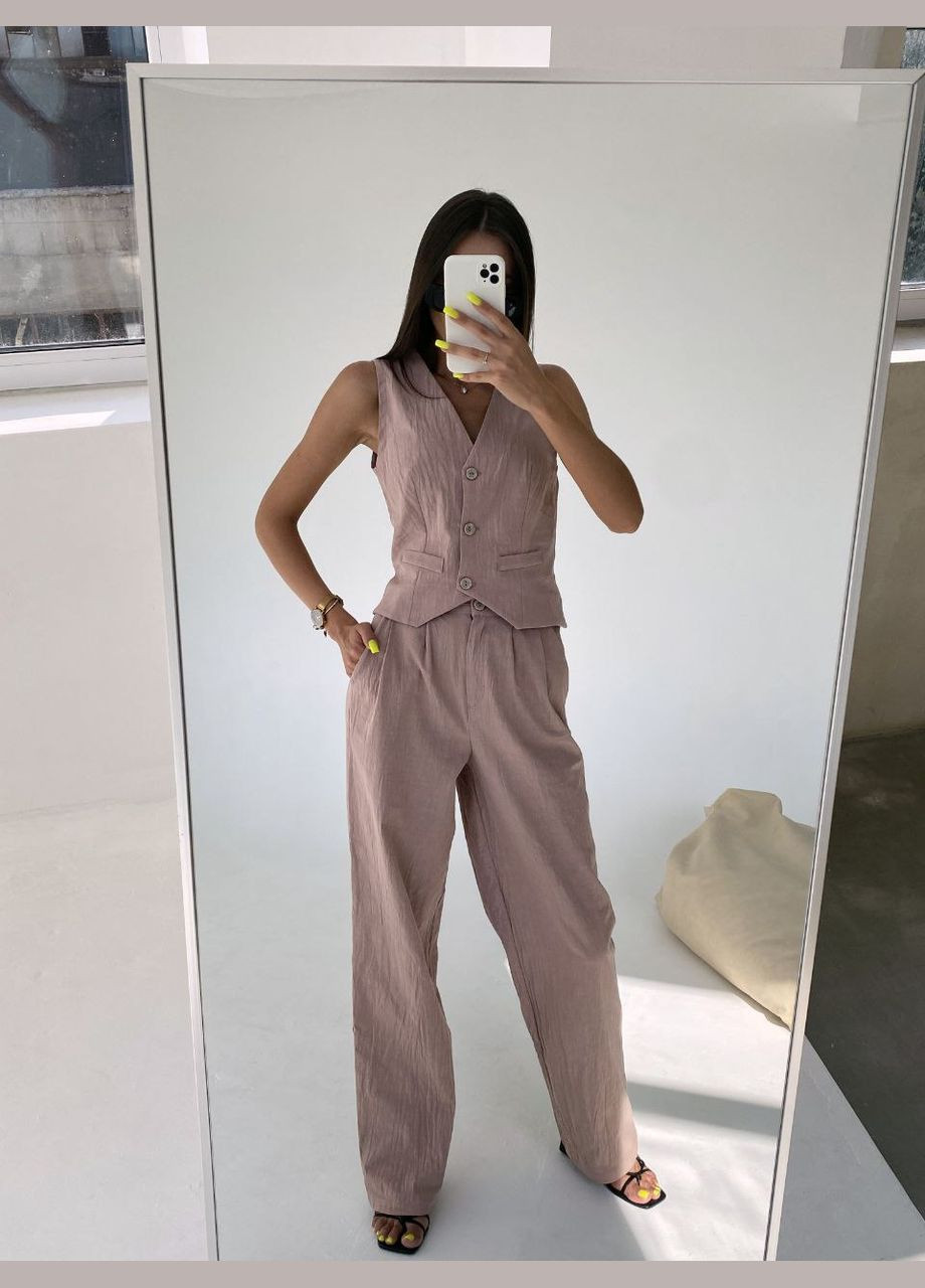 Женский бежевый костюм No Brand (336544628)