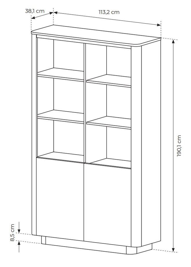 Стелаж Торро / Torro 2D/113 2-дверний Дуб кремона/чорний (PFH-091413) Perfect Home (368662976)