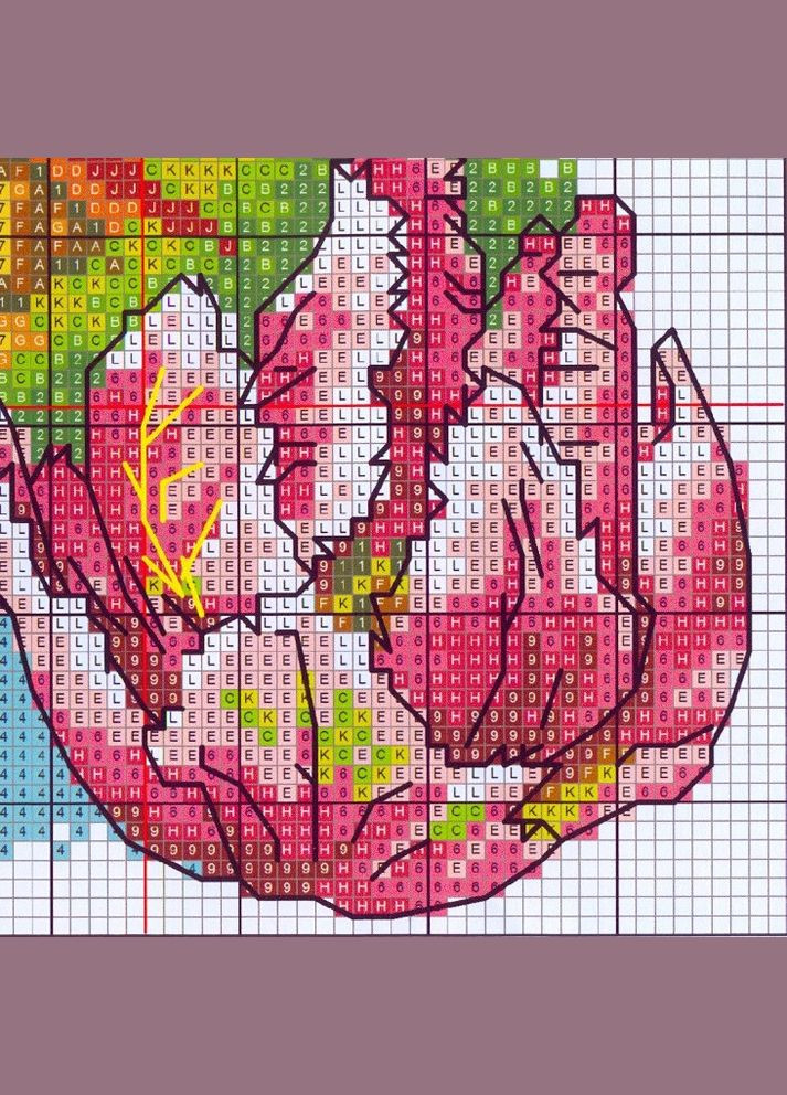 Набір для вишивання за нанесеною на канву схемою "April flower". AIDA 14CT printed 17*15 см Joy Sunday (313613179)