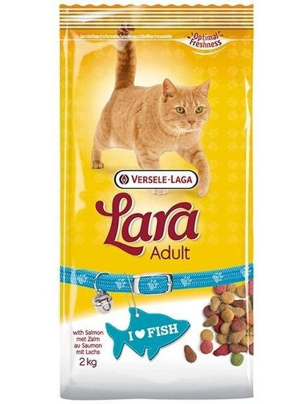 Сухой корм для активных котов со вкусом лосося 2 кг 410738 Lara (266274244)