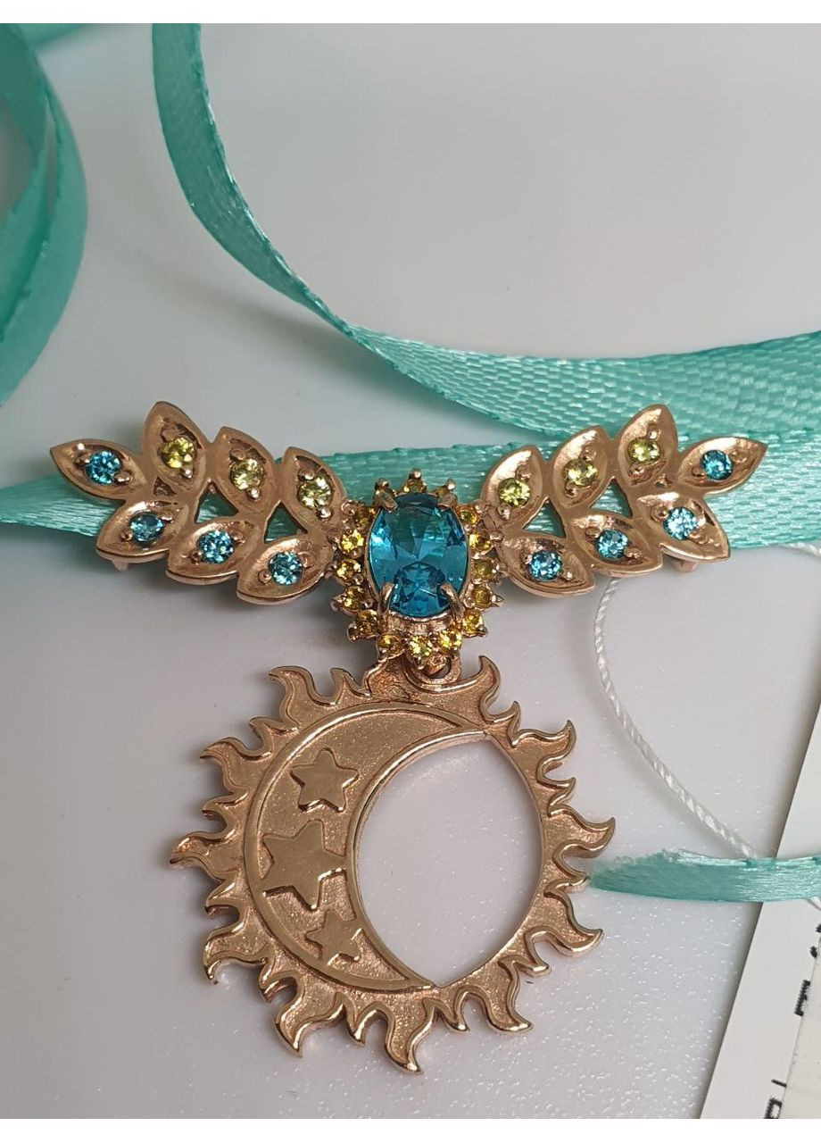 Кулон підвіс срібний дукач на шию місяць в сонці 925 проба, на стрічку або чокер No Brand (363555733)