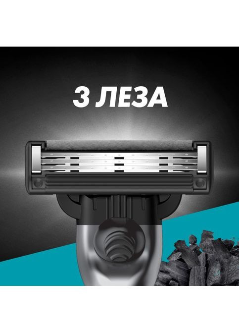 Бритва Mach3 Charcoal Древесный уголь С 2 сменными картриджами (8700216074308) Gillette Mach3 Charcoal Деревне вугілля З 2 змінними картри (349822789)