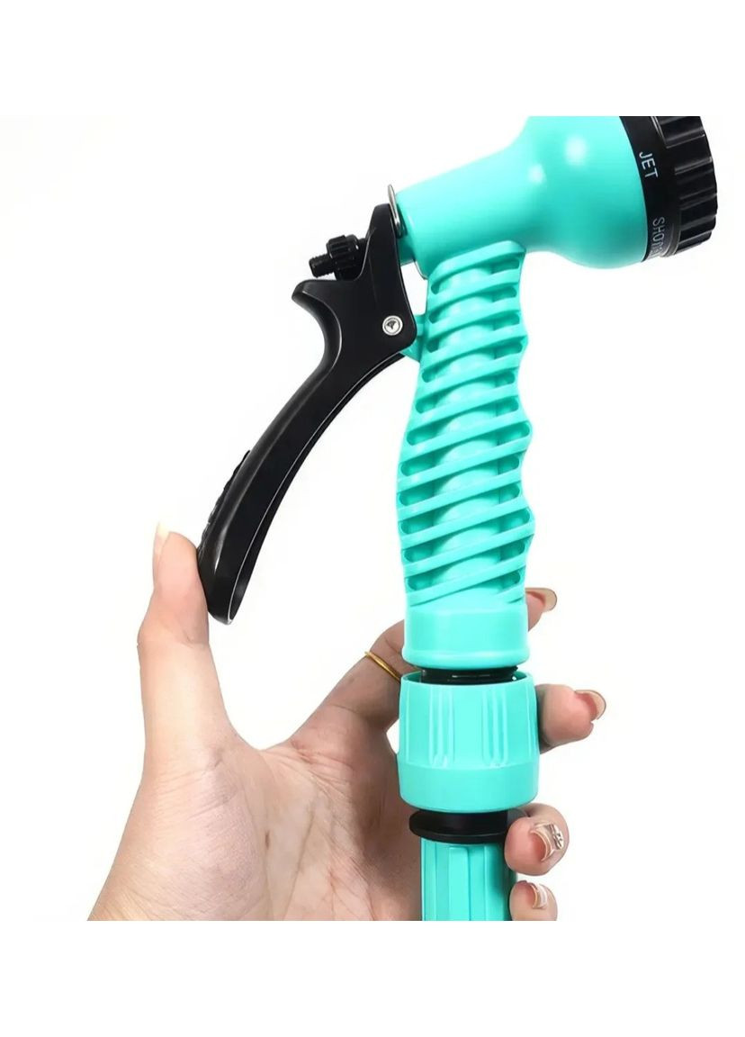 Растяжной поливочный шланг 30м с распылителем на 7 режимов Expandable Garden Hose K-100FT Turquoise No Brand (350349124)