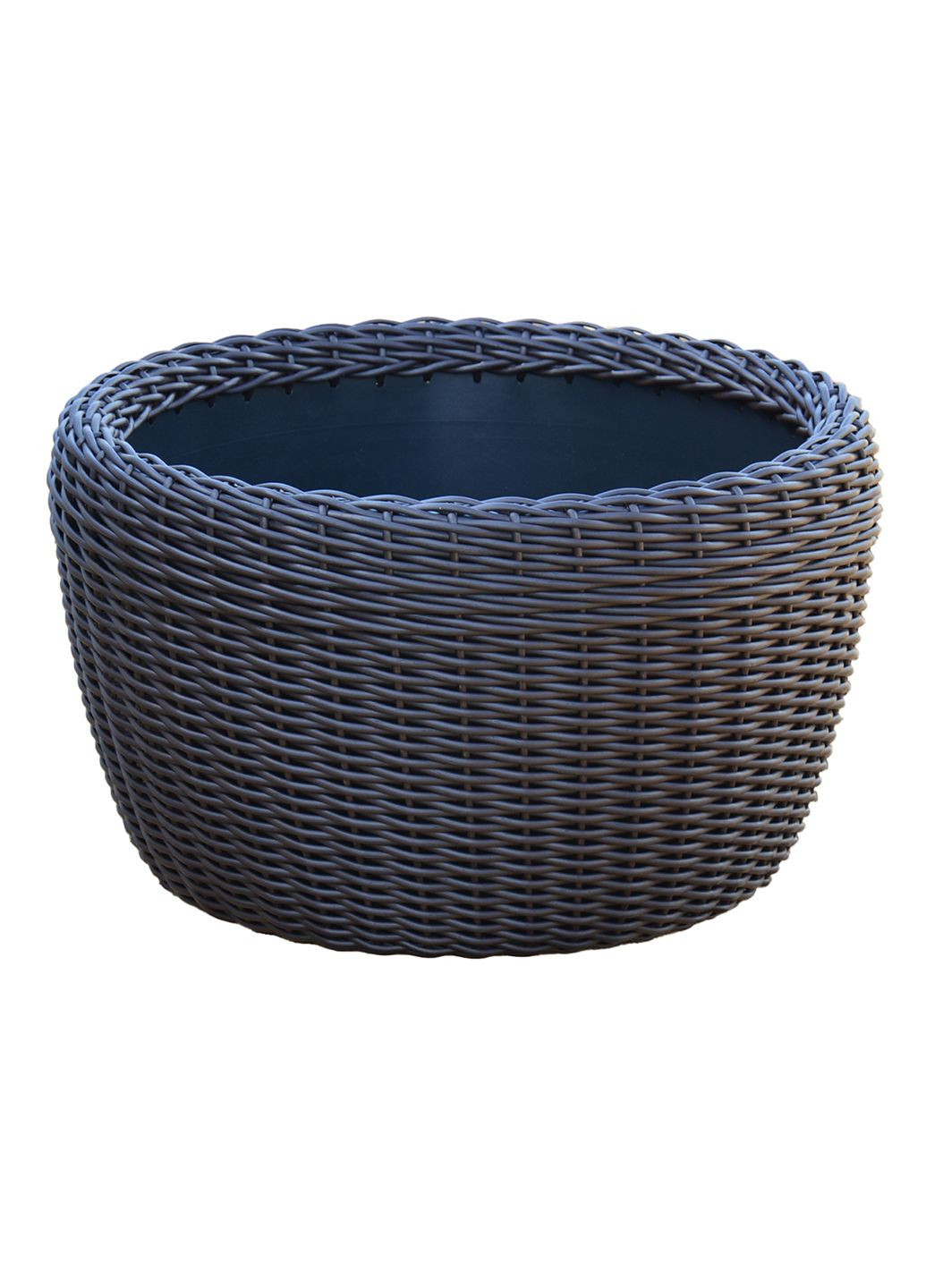 Кашпо велике 60 літрів (горщик для квітів та рослин), Вазон із штучного ротангу ручної роботи. Колір Венге Handmade (329193753)