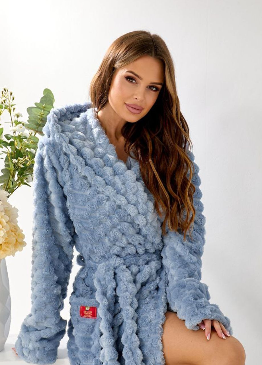 Теплий жіночий халат довжиною 140 см з капюшоном та чобітками Selim-tekstil (372486685)