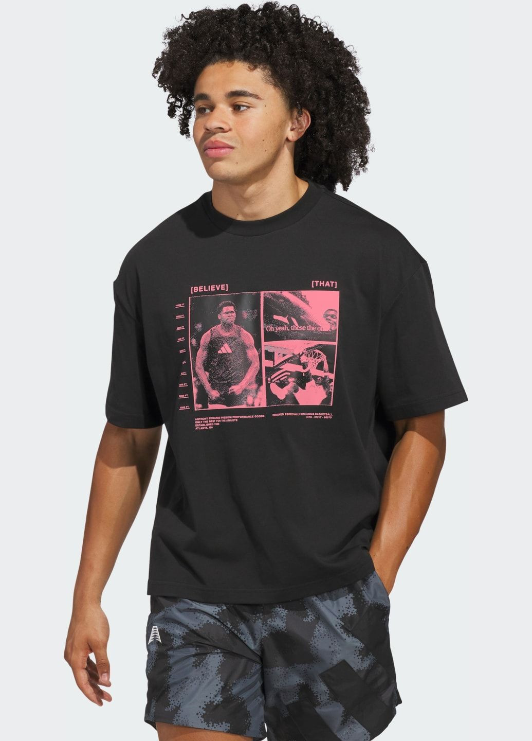 Черная футболка anthony edwards adidas