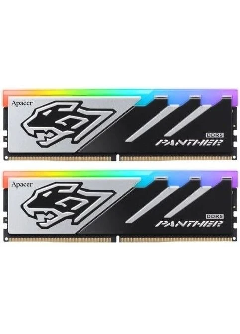 Память 16Gb x 2 (32Gb Kit) DDR5, 5600 MHz, Panther RGB, Black/Silver, 40-40-40, 1.25V, с радиатором (AH5U32G56C5229BAA-2) Apacer (395337079)