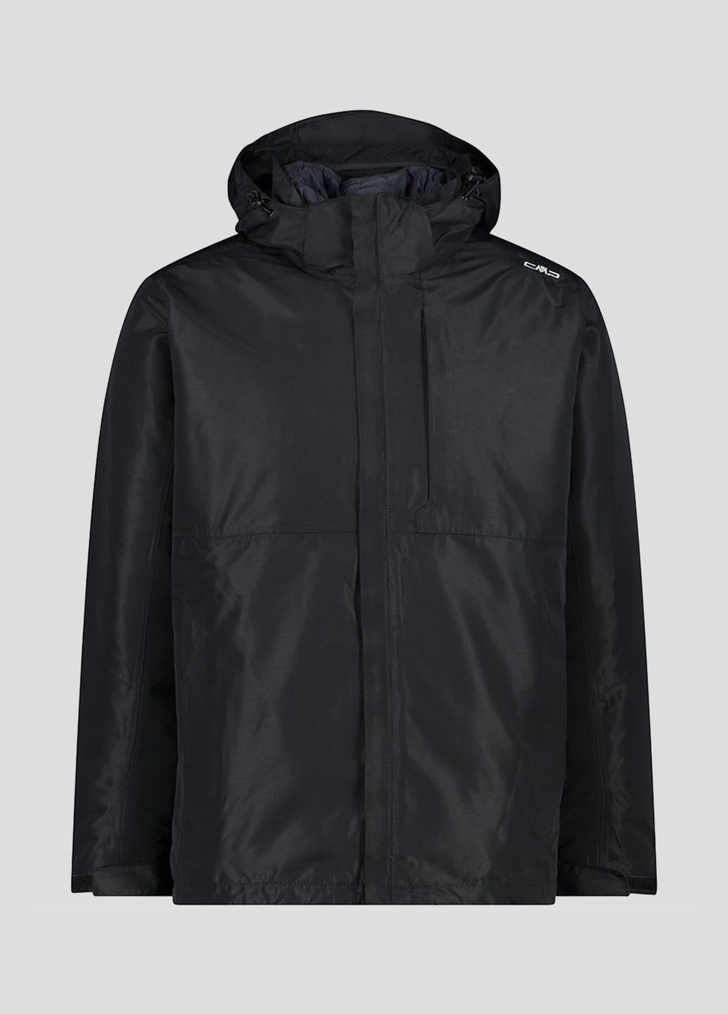 Черная демисезонная мужская черная куртка jacket zip hood detachable CMP