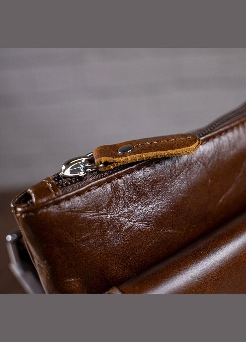 Шкіряна сумка крос боді чоловіча месенджер через плече коричнева 14091 Vintage (329196772)
