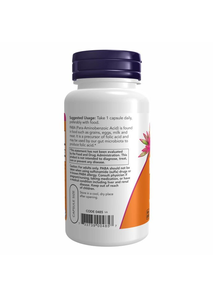PABA 500mg - 100 caps Now Foods (391079604)