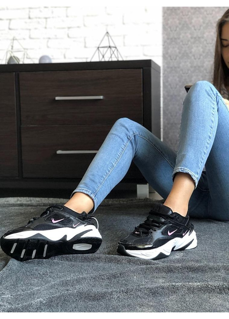 КРОСІВКИ ЖІНОЧІ NIKE M2K TEKNO BLACK WHITE «PINK LOGO» НАЙК М2К ТЕКНО No Brand рожеві демісезони (368858064)