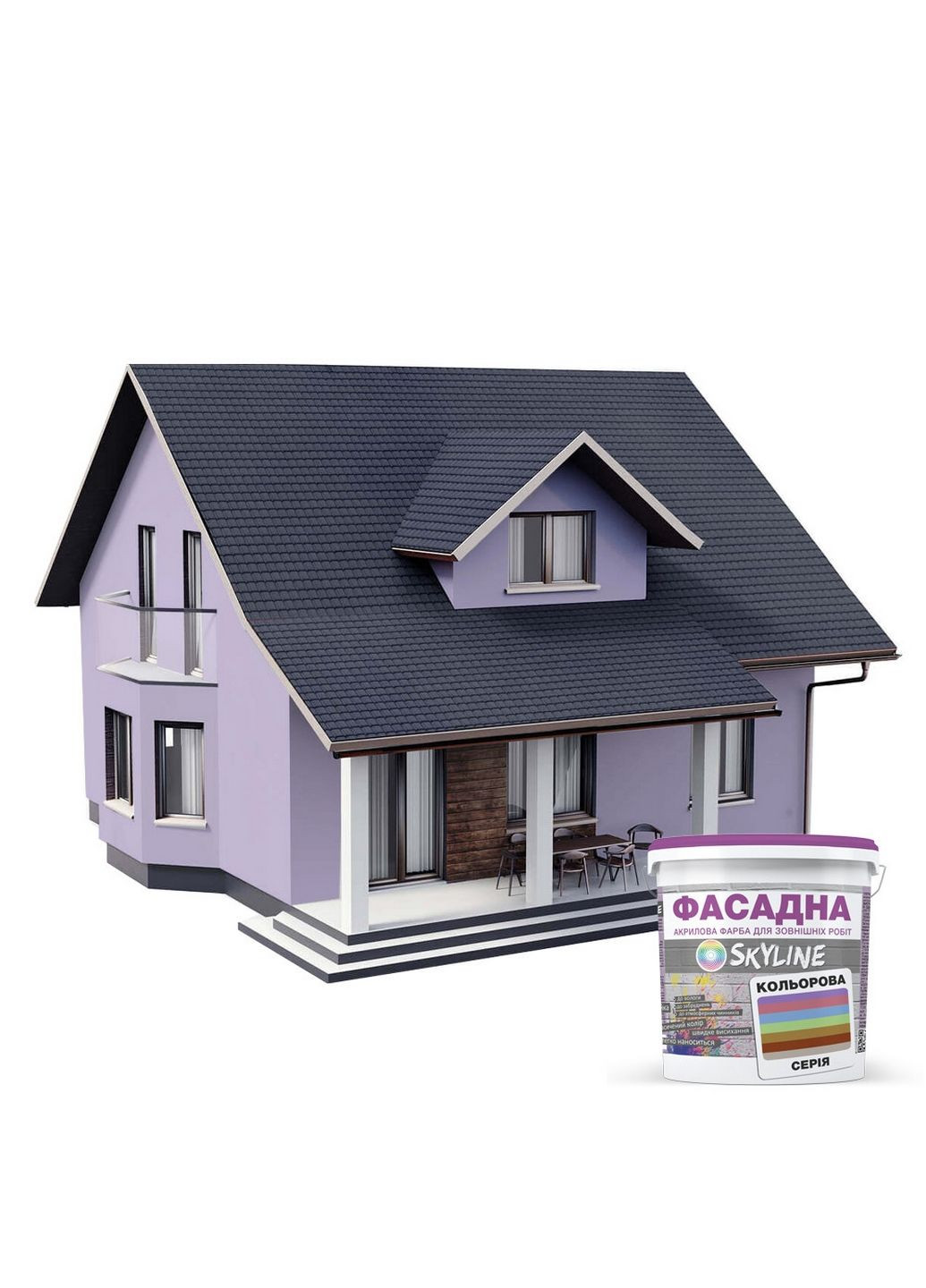 Фасадная краска акрил-латексная 1515-R60B 3 л SkyLine (283326152)