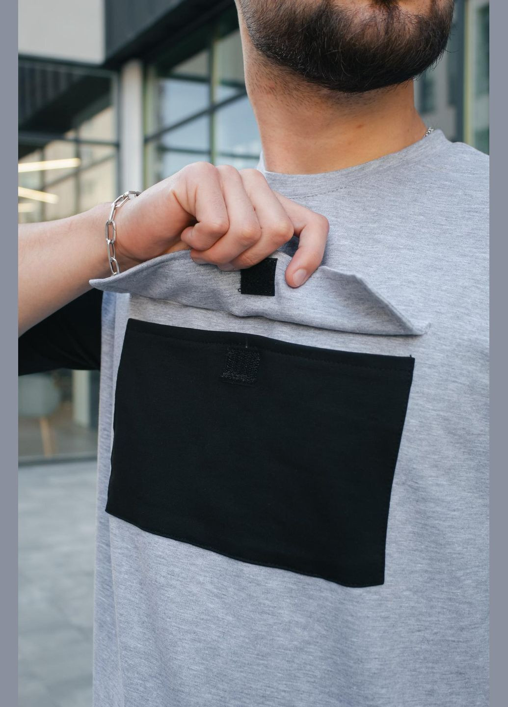 Серая футболка мужская "" серо-черная с коротким рукавом Intruder FreeDom