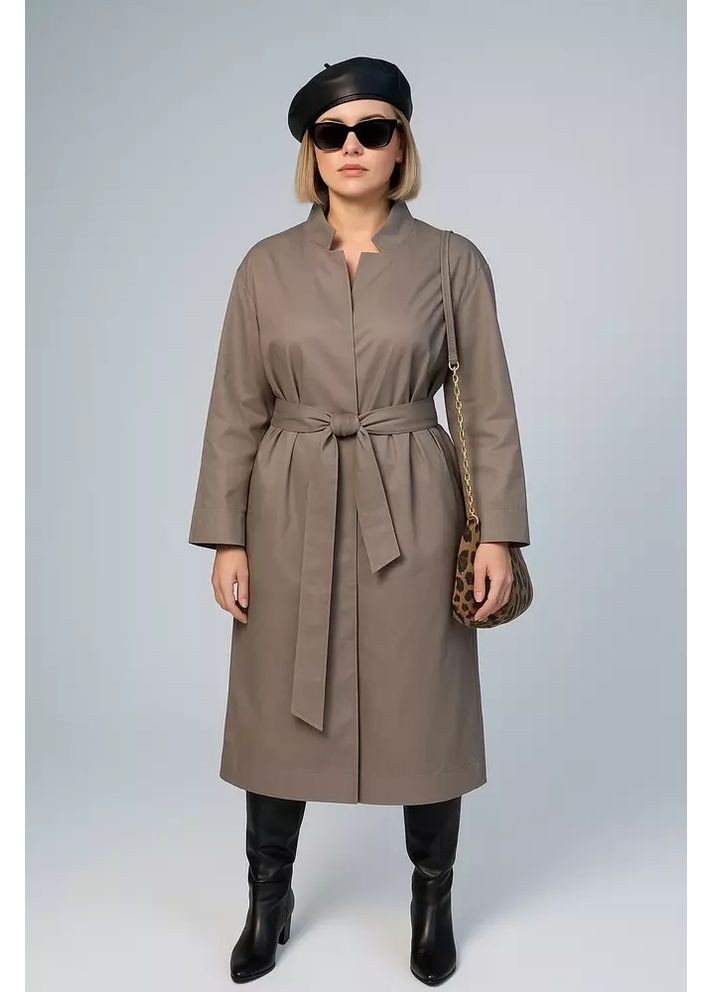 Плащ женский чорный хлопковый свободного кроя MKKS122-1 KAPTSOVA всесезон (358935799)