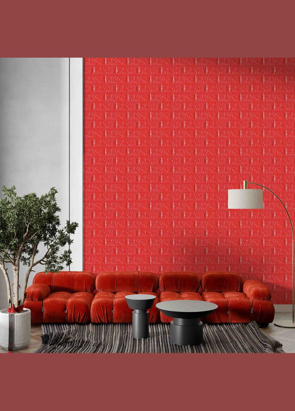 Самоклеюча декоративна 3D панель червона цегла 700x770x5 мм Loft Expert (298473278)