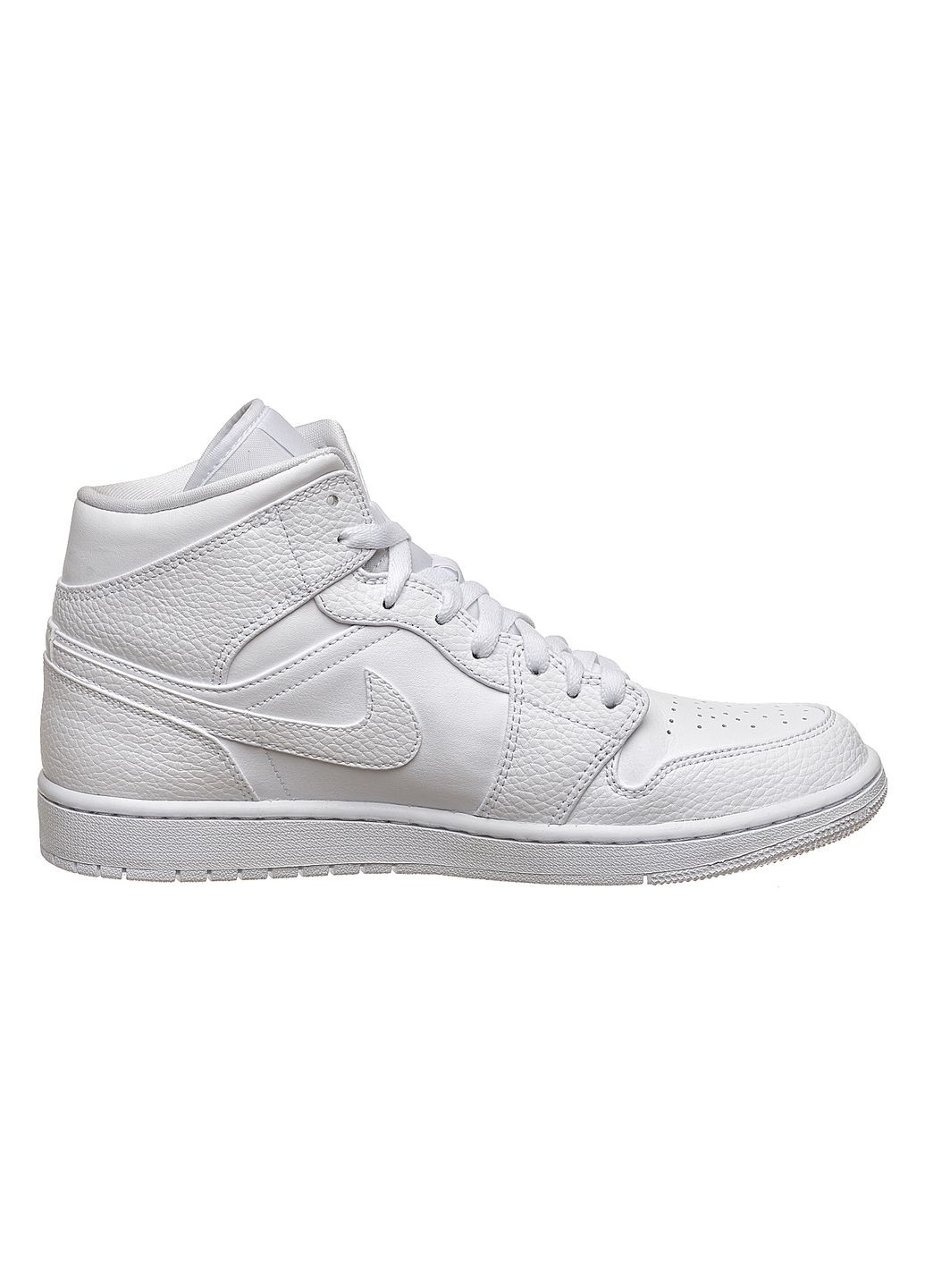 Белые демисезонные кроссовки мужские 1 mid white (554724-130) Jordan
