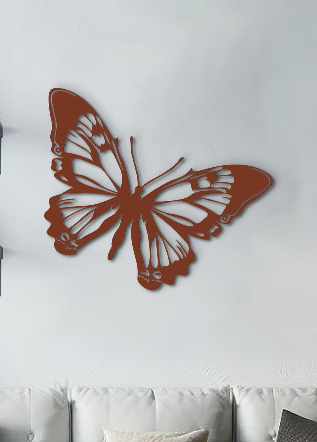Деревянный декор для комнаты, декоративное панно на стену "Большая бабочка", минималистичный стиль 20х23 см Woodyard (292112633)