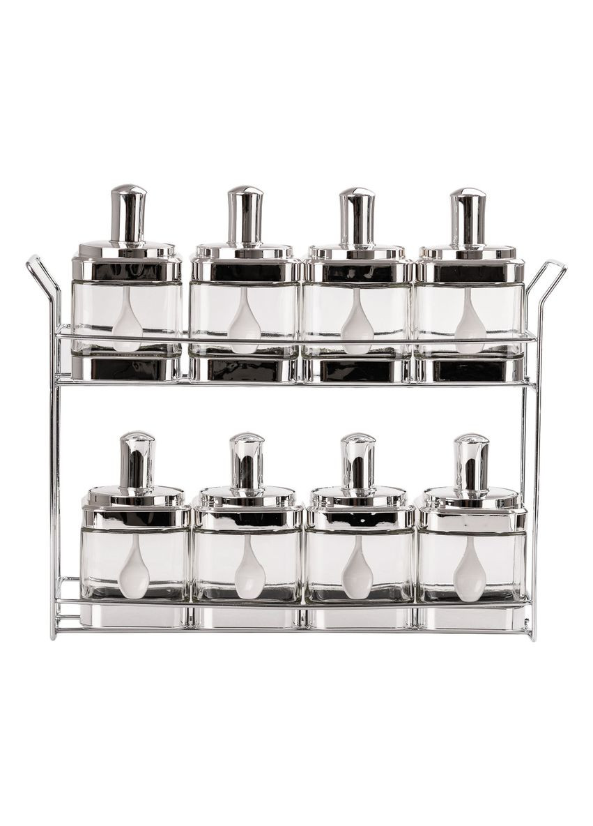 Банки для сипучих продуктів набір з 8 шт скляні ємності для зберігання з кришкою і ложкою HP531FS1034Y TS Kitchen (353502474)