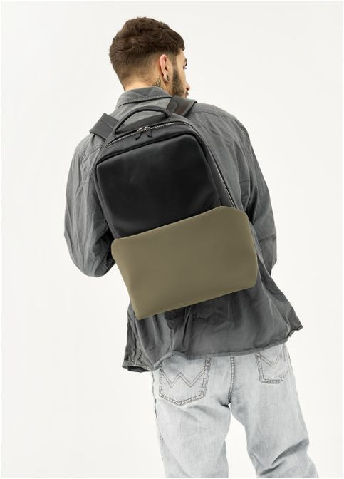 Мужской рюкзак с отделением под ноутбук Черный с хаки (4440311544) Sambag (361244875)