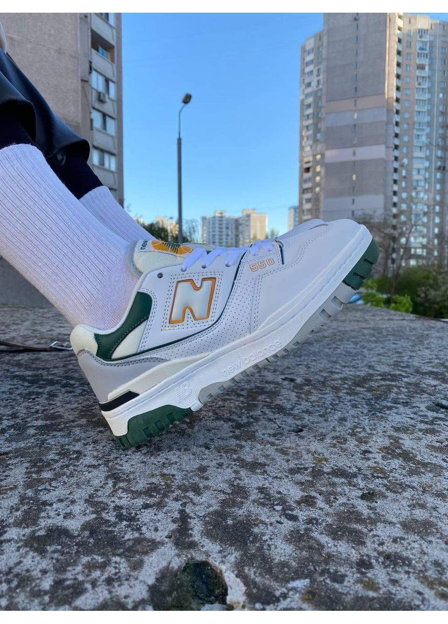 КРОССОВКИ ЖЕНСКИЕ NEW BALANCE 550 WHITE NIGHTWATCH GREEN BB550PWC НЬЮ БЕЛАНС 550 No Brand серые демисезоны (368867625)