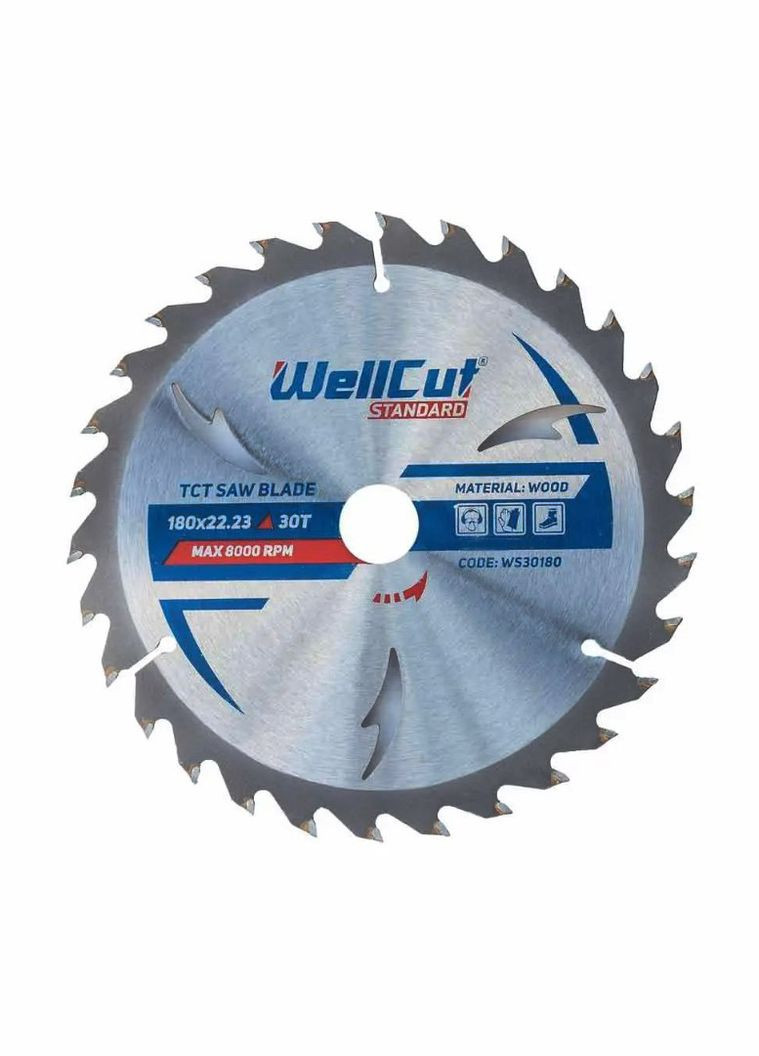 Пиляльний диск Standard (180x22.23 мм, 30 зубів) по дереву (23460) WellCut (286422739)