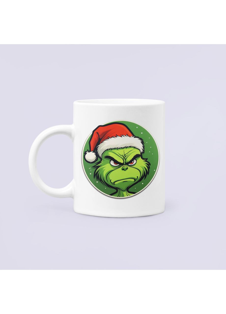 Чашка Керамическая Кружка с принтом Grinch Гринч Санта Рождество Белая 330 мл Orca (368767667)
