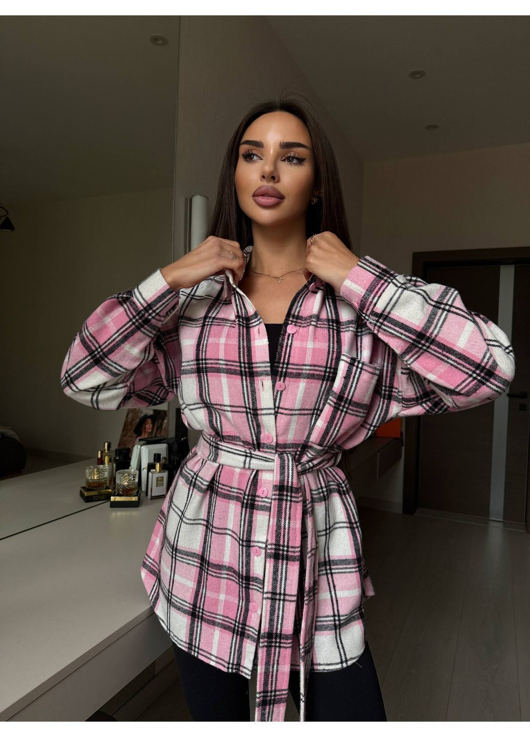 Жіноча кашемірова сорочка з поясом Osoblyva (366427284)