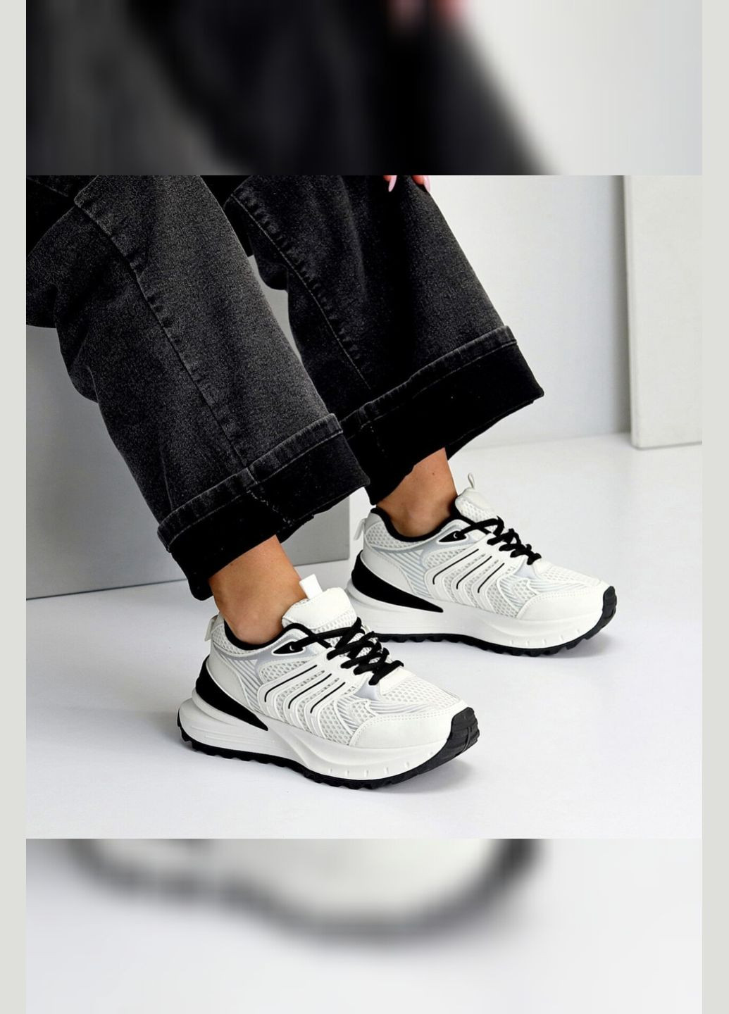 Жіночі білі спортивні весна літо з чорною підошвою для активного відпочинку Viki кросівки білі літо (323958210)