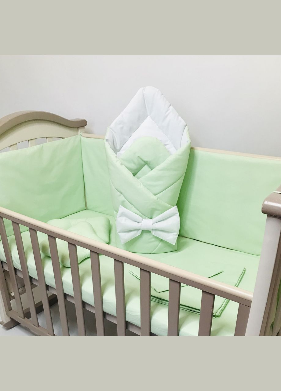 Комплект постельного белья в детской кровати (постель детская) Салатовый бязь 140x110, 120x60, 60x40 см Penetka (323210832)