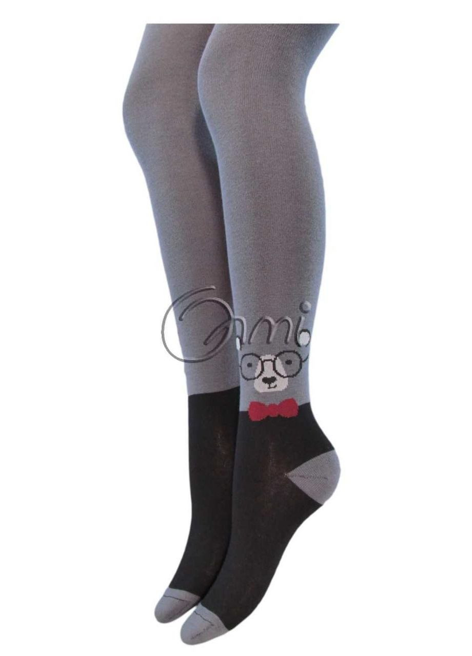 Колготки детские 1011д. р17. рис 183 серый Мишка в очках Олмі (337310379)