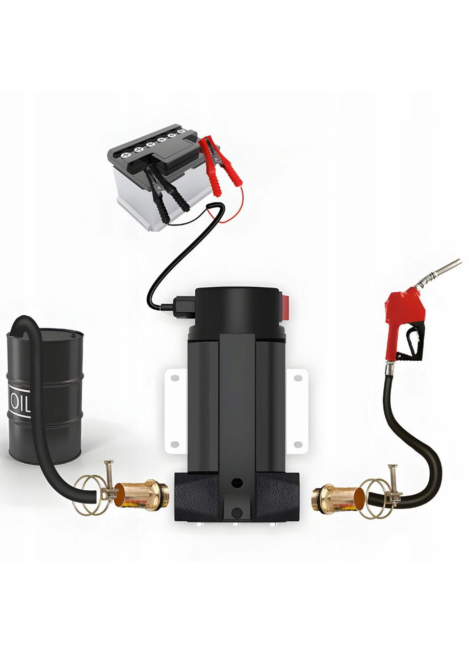 Насос електричний 12 В для перекачування палива Чорний (H051194) No Brand (360768334)