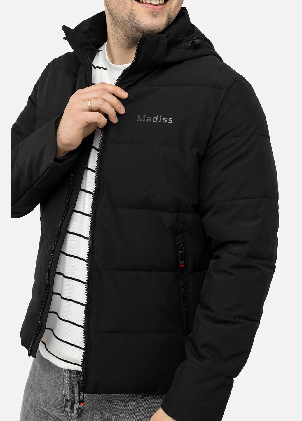 Черная демисезонная мужская куртка цвет черный cb-00244176 M.A.D.I.S.S.