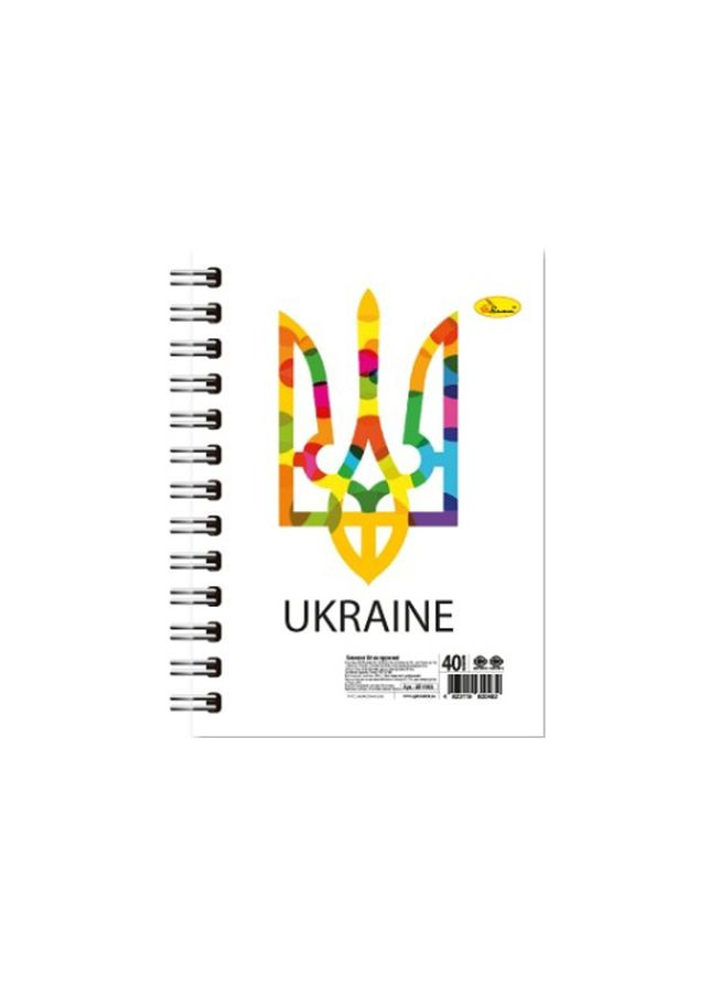 Блокнот А6 "Патріотичний" АП 1903 1, 40 аркушів, пружина збоку Апельсин (370300281)